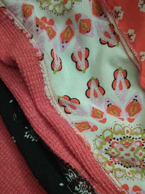 Free People We The Free Waffle Knit Boho Sleeves Blossom Top Oversized M - Picture 11 of 16